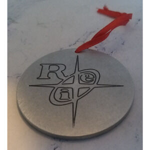 Small Pewter Northern Star Round Vintage 1990 Ornament